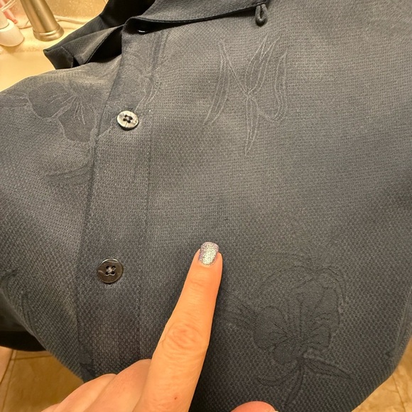 Greg Norman Men's Sz XL Dark Blue Button-Up Shirt - Picture 10 of 12